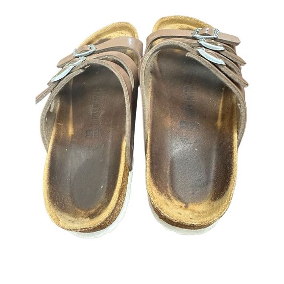 Birkenstock Florida Soft Footbed “Pearly Hazel” Mocha Shiny Size 39 Narrow Fit - Picture 5 of 7